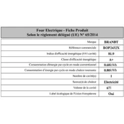 Forno Multifunzione Da Incasso 67l 60cm Inox Pirolisi - BOP2432X - Brandt -Negozio Di Elettrodomestici 82759650 4