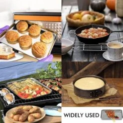 MINKUROW Teglia Da Forno + Griglia Di Raffreddamento, 26,5 X 20 X 2,5 Cm Teglia Da Forno Universale In Acciaio Inossidabile Teglia Da Forno Rettangolare -Negozio Di Elettrodomestici 88623723 5