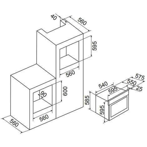 Forno Da Incasso Multifunzione 65l 60cm Con Catalisi Nera - Afc108bk - Airlux 5 Forno Da Incasso Multifunzione 65l 60cm Con Catalisi Nera - Afc108bk - Airlux - immagine 3