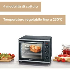 Forno Elettrico 30L Girarrosto Pizza 230 Gradi Fornetto SEVERIN TO 2056 - Nero -Negozio Di Elettrodomestici 90134877 5