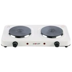 Muvip Fornello Elettrico Con 2 Piastre 2000w - 5 Livelli Di Potenza - Termostato Con Sistema Di Sicurezza