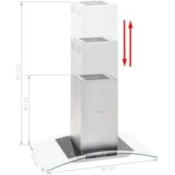 Cappa A Isola 90cm Con Display LCD E Sensore Touch 756 M³/h LED VidaXL -Negozio Di Elettrodomestici 9182066 3