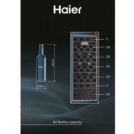 Haier Wine Bank 50 Serie 5 HWS84GA Cantinetta Vino Con Compressore Libera Installazione Nero 84 Bottiglia/bottiglie 4 Haier Wine Bank 50 Serie 5 HWS84GA Cantinetta Vino Con Compressore Libera Installazione Nero 84 Bottiglia/bottiglie - immagine 2