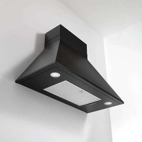 Cappa A Parete Linear NERO OPACO 900mm Con Faretti 4 Cappa A Parete Linear NERO OPACO 900mm Con Faretti - immagine 2