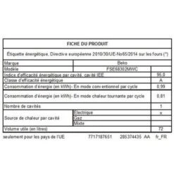 Piano Cottura A Induzione 72l 3 Fuochi Bianco - FSE68302MWC - Beko -Negozio Di Elettrodomestici 94202610 3