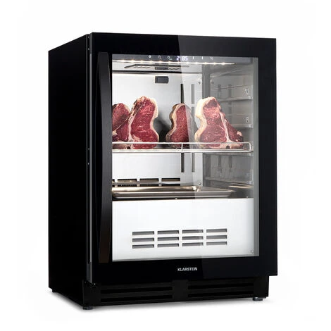 Klarstein Armadio Di Stagionatura Per La Carne - Steakhouse Pro 98 Onyx, 1 Zona, 98 L, 1-25 °C, Touch, Finestra Panoramica 3 Klarstein Armadio Di Stagionatura Per La Carne - Steakhouse Pro 98 Onyx, 1 Zona, 98 L, 1-25 °C, Touch, Finestra Panoramica