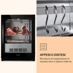 Klarstein Armadio Di Stagionatura Per La Carne - Steakhouse Pro 98 Onyx, 1 Zona, 98 L, 1-25 °C, Touch, Finestra Panoramica 11 Klarstein Armadio Di Stagionatura Per La Carne - Steakhouse Pro 98 Onyx, 1 Zona, 98 L, 1-25 °C, Touch, Finestra Panoramica -Negozio Di Elettrodomestici 94662191 5