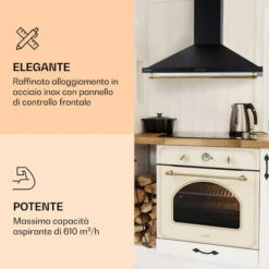 Klarstein Montblanc 90 - Cappa Aspirante, 610 M³/h, 165 W, 2 X 1,5 W, LED, Barra Per Utensili 10 Klarstein Montblanc 90 - Cappa Aspirante, 610 M³/h, 165 W, 2 X 1,5 W, LED, Barra Per Utensili -Negozio Di Elettrodomestici 94663505 4