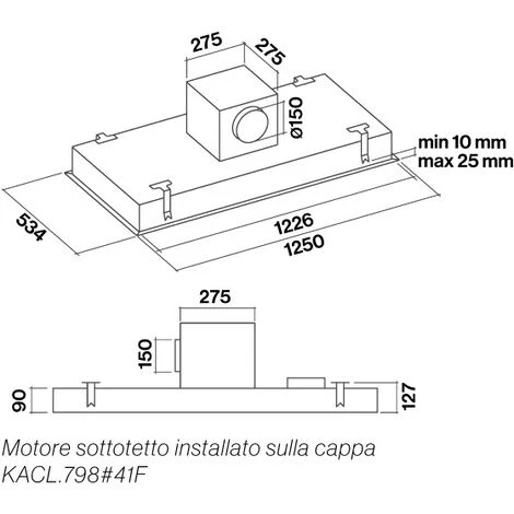Falmec Cappa Cucina Design Skema Soffitto 120 Cm Nero 4 Falmec Cappa Cucina Design Skema Soffitto 120 Cm Nero - immagine 2