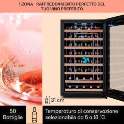 Klarstein Barossa 50 Uno - Frigorifero Per Vini, 1 Zona, 120 Litri/50 Bottiglie, Display Touch 9 Klarstein Barossa 50 Uno - Frigorifero Per Vini, 1 Zona, 120 Litri/50 Bottiglie, Display Touch -Negozio Di Elettrodomestici 97203062 3