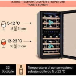 Klarstein Vinamour 54D Cantinetta 2 Zone 148 L 54 Bottiglie Parte Frontale In Acciaio Inox 9 Klarstein Vinamour 54D Cantinetta 2 Zone 148 L 54 Bottiglie Parte Frontale In Acciaio Inox -Negozio Di Elettrodomestici 97203069 3