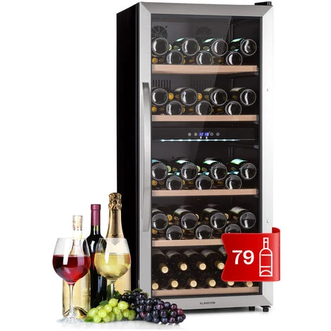 Klarstein Vinamour 66 Duo - Frigorifero Per Vini, 2 Zone, 204 L/79 Bottiglie, 5-18 °C, Touch 3 Klarstein Vinamour 66 Duo - Frigorifero Per Vini, 2 Zone, 204 L/79 Bottiglie, 5-18 °C, Touch