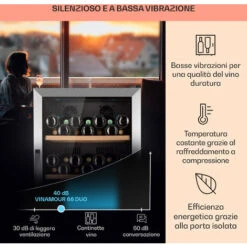 Klarstein Vinamour 66 Duo - Frigorifero Per Vini, 2 Zone, 204 L/79 Bottiglie, 5-18 °C, Touch 10 Klarstein Vinamour 66 Duo - Frigorifero Per Vini, 2 Zone, 204 L/79 Bottiglie, 5-18 °C, Touch -Negozio Di Elettrodomestici 97203076 4