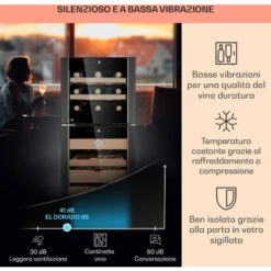 Klarstein El Dorado 89 - Humidor E Frigorifero Per Vini, Touch, 89 L, LED -Negozio Di Elettrodomestici 97203096 3