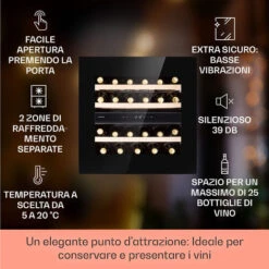 Klarstein Rhône 25 Duo - Frigorifero Per Vini, Raffreddamento A Compressione, 2 Zone, 75 Litri/25 Bottiglie 8 Klarstein Rhône 25 Duo - Frigorifero Per Vini, Raffreddamento A Compressione, 2 Zone, 75 Litri/25 Bottiglie -Negozio Di Elettrodomestici 97203141 2