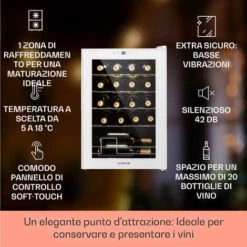 Klarstein Klarstein Shiraz 20 Uno - Frigorifero Per Vini, 53 L, 20 Bottiglie, Pannello Di Controllo Touch, 5-18°C 8 Klarstein Klarstein Shiraz 20 Uno - Frigorifero Per Vini, 53 L, 20 Bottiglie, Pannello Di Controllo Touch, 5-18°C -Negozio Di Elettrodomestici 97203169 2