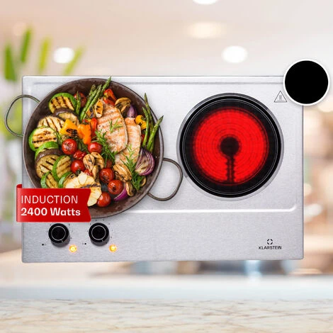 Klarstein Ramsey Piano Cottura Doppio, 2400W, 11 Livelli Di Potenza, Vetroceramica 3 Klarstein Ramsey Piano Cottura Doppio, 2400W, 11 Livelli Di Potenza, Vetroceramica