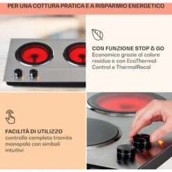 Klarstein Ramsey Piano Cottura Doppio, 2400W, 11 Livelli Di Potenza, Vetroceramica 10 Klarstein Ramsey Piano Cottura Doppio, 2400W, 11 Livelli Di Potenza, Vetroceramica -Negozio Di Elettrodomestici 97203213 4