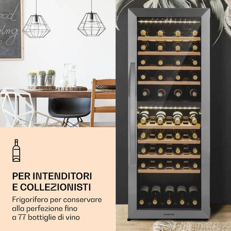 Klarstein Klarstein Vinamour 77 Duo Frigo Per Vino 191 Litri 5 - 20 °C 2 Zone Di Raffreddamento 4 Klarstein Klarstein Vinamour 77 Duo Frigo Per Vino 191 Litri 5 - 20 °C 2 Zone Di Raffreddamento - immagine 2