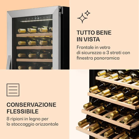 Klarstein Klarstein Vinamour 77 Duo Frigo Per Vino 191 Litri 5 - 20 °C 2 Zone Di Raffreddamento 7 Klarstein Klarstein Vinamour 77 Duo Frigo Per Vino 191 Litri 5 - 20 °C 2 Zone Di Raffreddamento - immagine 5
