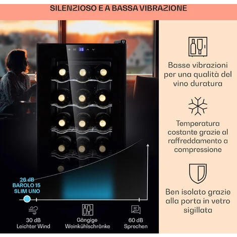 Klarstein Barolo 15 Uno - Frigorifero Per Vini, 48 L, 15 Bottiglie, 11-18 °C, SingleZone 6 Klarstein Barolo 15 Uno - Frigorifero Per Vini, 48 L, 15 Bottiglie, 11-18 °C, SingleZone - immagine 4