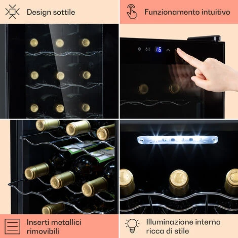 Klarstein Barolo 15 Uno - Frigorifero Per Vini, 48 L, 15 Bottiglie, 11-18 °C, SingleZone 7 Klarstein Barolo 15 Uno - Frigorifero Per Vini, 48 L, 15 Bottiglie, 11-18 °C, SingleZone - immagine 5