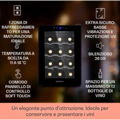 Klarstein Barolo 12 Uno - Frigorifero Per Vini, 37 L, 12 Bottiglie, 11-18 °C, SingleZone 8 Klarstein Barolo 12 Uno - Frigorifero Per Vini, 37 L, 12 Bottiglie, 11-18 °C, SingleZone -Negozio Di Elettrodomestici 99449454 2