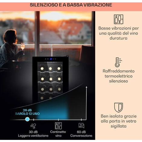 Klarstein Barolo 12 Uno - Frigorifero Per Vini, 37 L, 12 Bottiglie, 11-18 °C, SingleZone 6 Klarstein Barolo 12 Uno - Frigorifero Per Vini, 37 L, 12 Bottiglie, 11-18 °C, SingleZone - immagine 4