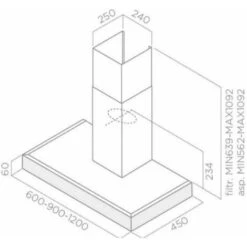 Far HD580-BOX-90/16E Cappa A Parete 90 Cm 581 M3/h Inox 5 Far HD580-BOX-90/16E Cappa A Parete 90 Cm 581 M3/h Inox -Negozio Di Elettrodomestici 99950241 2